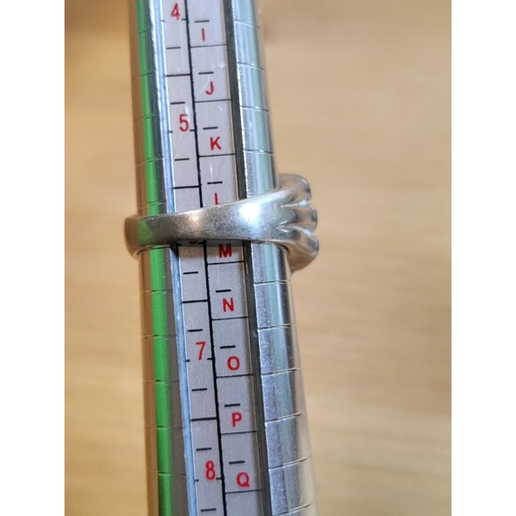 Vtg 925 STERLING SILVER BLUE TOPAZ MARCASITE STATEMENT RING Sz 6, 6g - Picture 8 of 9